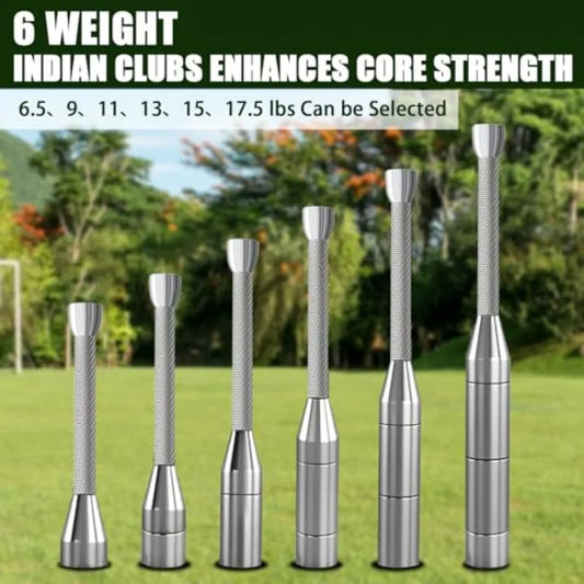 Adjustable Macebell - 6-in-1 premium steel indian club for Full Body, Shoulder, and Forearm strength training - ideal for Fitnes
