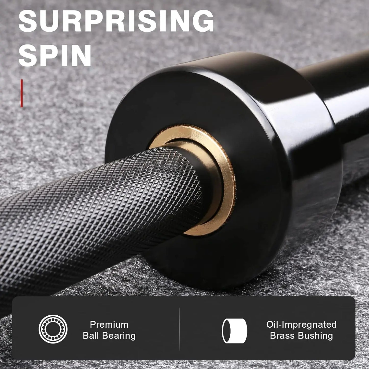 7ft Olympic Barbell — 500 lbs Capacity, 2-Inch Bar for Squats, Deadlifts & Presses