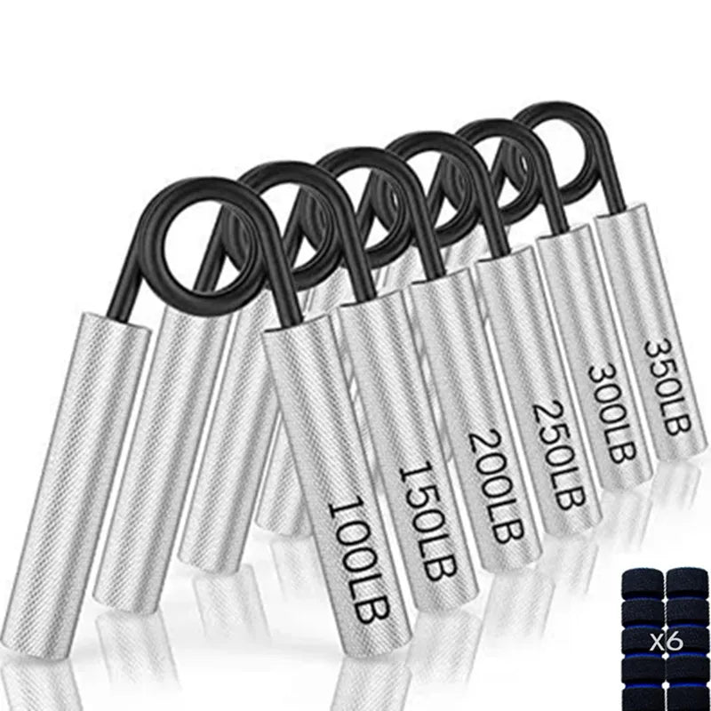 6-Pack Heavy Hand Gripper Set — Progressive Spring Steel Grippers with Sponge Sleeve