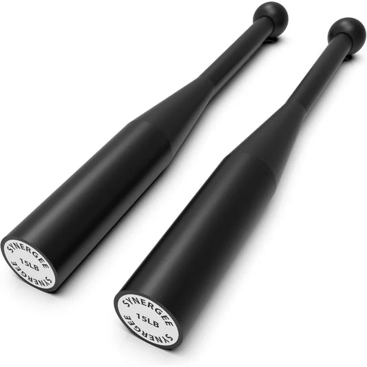 Indian Clubs 15lb (Pair) Power Clubs - Exercise Weight Club Bells - Grip and Forearm Strength Trainer - Sold in Pairs
