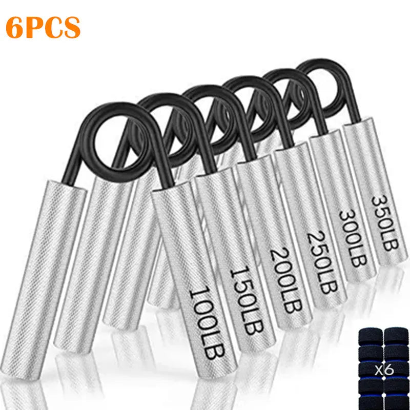 6-Pack Heavy Hand Gripper Set Progressive Spring Steel Grippers with Sponge Sleeve