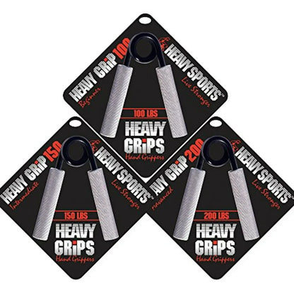 Heavy Grips Hand Gripper Set 3 Levels 100lb 150lb 200lb