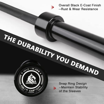 7ft Olympic Barbell — 500 lbs Capacity, 2-Inch Bar for Squats, Deadlifts & Presses