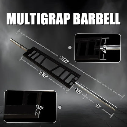 Multi Grip Swiss Bar (Cambered Barbell) — 2-Inch Olympic Plates